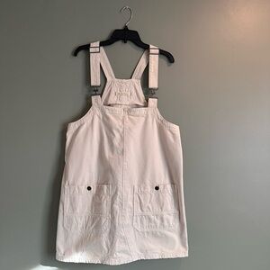 We The Free cream overall dress with front pockets